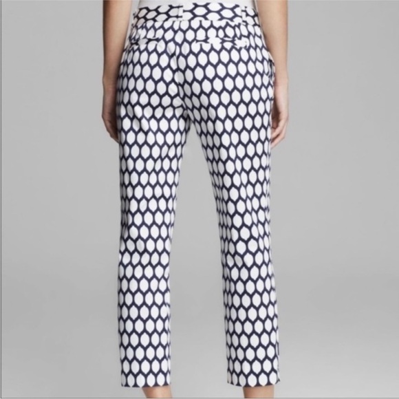 Printed Navy & White Slim Crop Pants - Picture 2 of 12